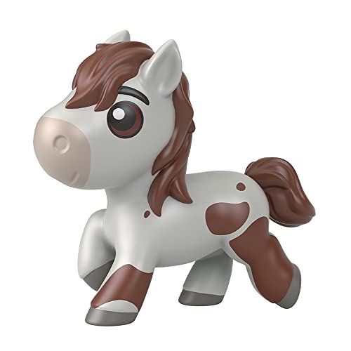 Mini-Sammelfiguren Precious Ponies inspiriert von The Movie Spirit Untamed – Pony Boomerang ~ Weißes Pferd mit braunem Rand ~ ungeöffnete identifizierte blinde Mystery Bag ~ Serie 1 von Mattel