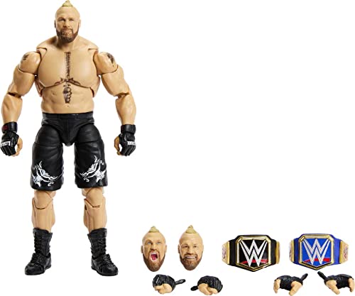 Ringside Brock Lesnar (mit 2 Gürteln) – WWE Ultimate Edition 15 Spielzeug-Wrestling-Actionfigur (HKT42) von Mattel