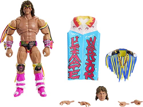 WWE MATTEL Actionfiguren Ultimate Edition Warrior Figur und Zubehör, 15,2 cm großes Sammlerstück WWE Toys (HKT43) von Mattel