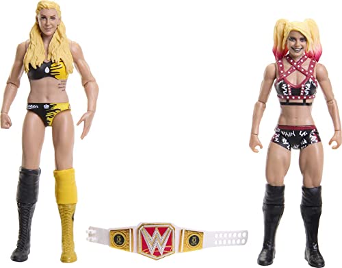 Mattel WWE Charlotte Flair vs Alexa Bliss Championship Showdown Actionfigur 2er-Pack mit RAW Women's Championship, 15,2 cm von Mattel