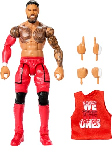 Mattel WWE Elite Actionfigur & Zubehör, Serie #106 Jey USO 15,2 cm Sammlerstück mit 25 Gelenkpunkten & austauschbaren Händen von Mattel