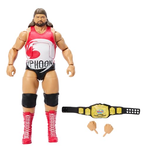 Mattel WWE Elite-Actionfigur und Zubehörteile, ca. 15 cm große Typhoon Sammelfigur mit 25 Bewegungspunkten, lebensechtem Aussehen und austauschbaren Händen HVY89 von Mattel