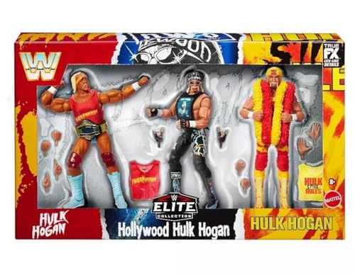 Mattel WWE Elite Collection Hulkamania Actionfiguren-Set zum 40. Jahrestag, 3 Stück von Mattel