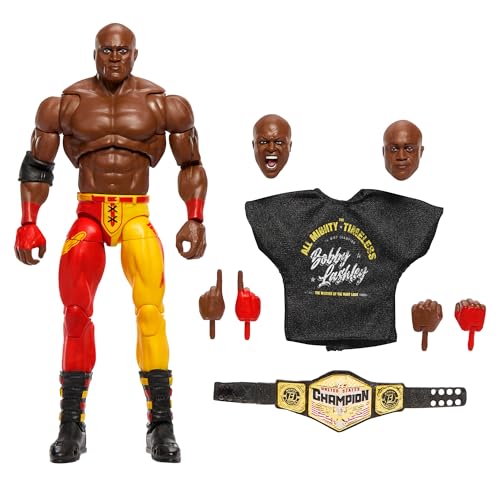 Mattel WWE Ultimate Edition-Actionfigur und Zubehörteile, Set mit ca. 15 cm großer Bobby Lashley-Sammelfigur, austauschbaren Köpfen und Händen, Einzugskleidung und 30 Bewegungspunkten HWP52 von Mattel