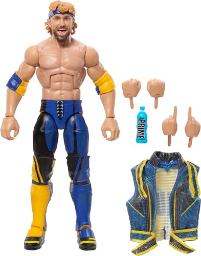 Mattel WWE Top Picks Elite Actionfigur- und Zubehörset, ca. 15 cm große Logan Paul Sammelfigur mit austauschbaren Händen, Ringausrüstung und 25 Bewegungspunkten, HTX75 von Mattel