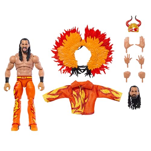 Mattel WWE Ultimate Edition Actionfigur Seth Rollins Fan TakeOver Sammelfigur mit austauschbarem Zubehör, zusätzlichen Köpfen und auswechselbaren Händen, HVV71 von Mattel