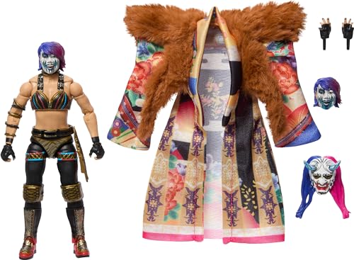 Mattel WWE Ultimate Edition Actionfigur & Zubehör, 15,2 cm Asuka Sammelset, austauschbare Köpfe und Hände, Eingangsausrüstung & 30 Gelenkpunkte, HWP53 von Mattel