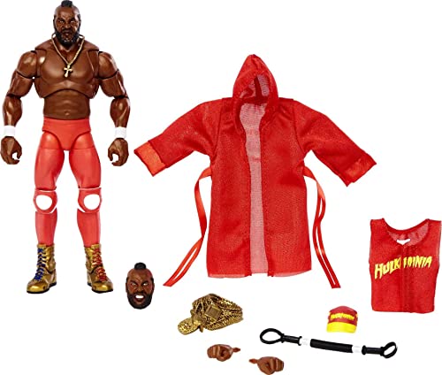 Mattel WWE Ultimate Edition Actionfigur & Zubehör Set, Mr. T 15,2 cm Sammlerstück mit 30 Gelenkpunkten, austauschbaren Teilen & Entrance Gear von Mattel