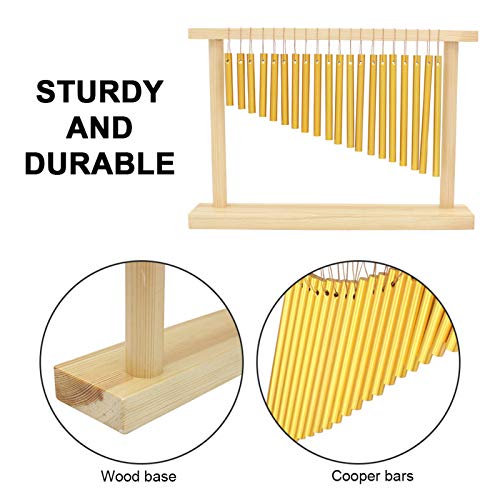 20 Bars Musical Percussion Chimes Instrumentenwindglocke mit Holzbasisständer von Matybobe