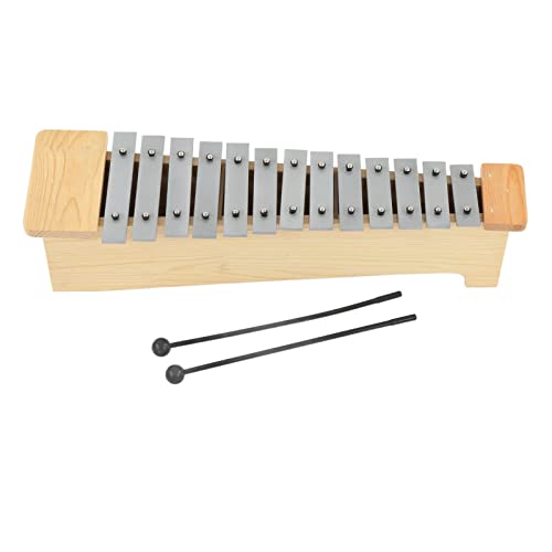 Aluminium Glockenspiel 13 Hinweis Treble Metallophon Percussion Toys für Kinder Holzfarbe von Matybobe