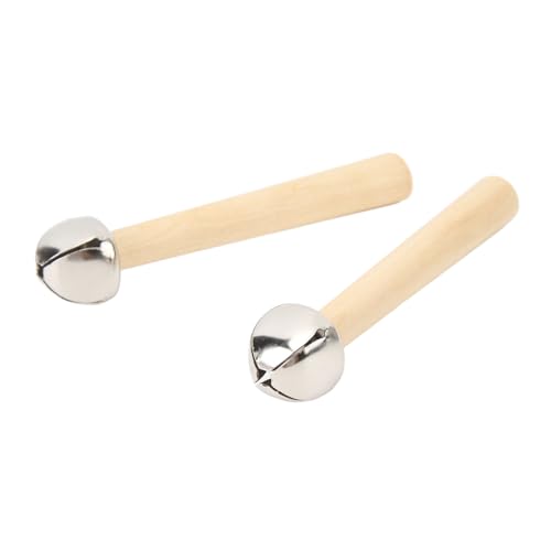 Hölzerne Handglocken Eisenkopf Klingeln Percussion Musical Toy für Kinderausbildung mit Birkenholzmaterial 2pcs von Matybobe