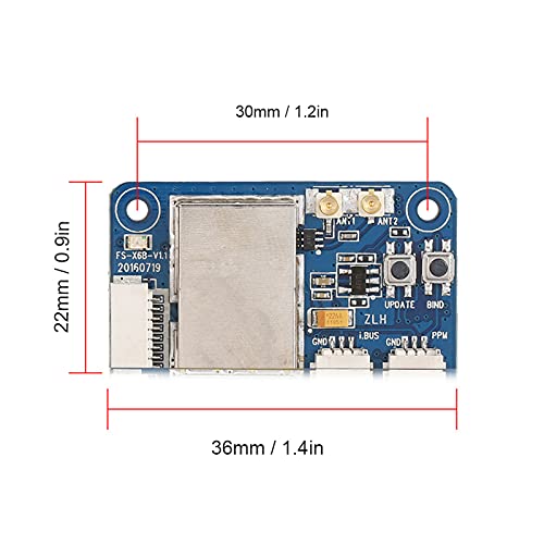 Matybobe FS-X6B 2.4G-Empfänger AFHDS 2A Dual Antenne 18Ch PPM für FPV Racing Quadcopter von Matybobe