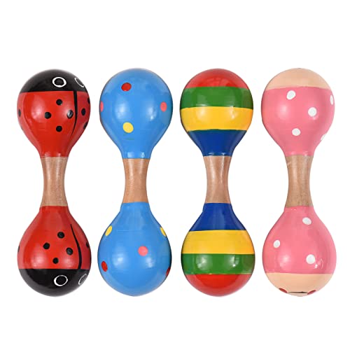 Matybobe HÖLZERNE Maracas, BUNTES MUSIKSPIELZEUG, NIEDLICHE RASSELN FÜR Kinder, Kleinkinder von Matybobe