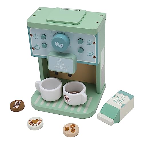 Matybobe Holz-Kaffeemaschine-Spielzeug Fördert Fantasievolles Spielen und Praktische Fähigkeiten für Kaffee-Spielzeug-Set von Matybobe