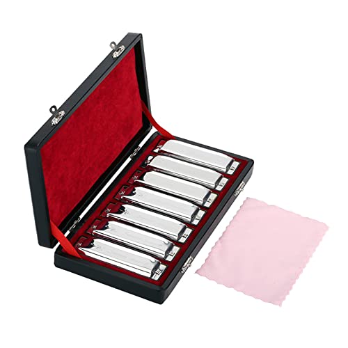 Swan Harmonica 10 Löcher Harp Blues Mundonica Set 7 Stück Exquisite Box Wischtücher für Konzerte Metal Kids Musik von Matybobe