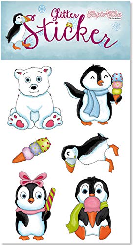 Glitter-Sticker * Pinguine * von Lutz Mauder | 72323 | als Mitgebsel für Kinder | Süsser Penguin Aufkleber zum Kindergeburtstag & Basteln von Lutz Mauder