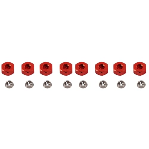 Mauedest 2Set Aluminium RC Auto 12mm Hex Wheel HUB Drive Adapter Extension Combiner Coupler für 1/10 RC Car C14 C24 B14 B24 B16 B36 Rot von Mauedest