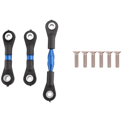 Mauedest 3PCS Lenkung Metall Verbindung Zugstange für TT-01 TT01 1/10 Zubehör für RC-Auto-Upgrade-Teile, Blau von Mauedest