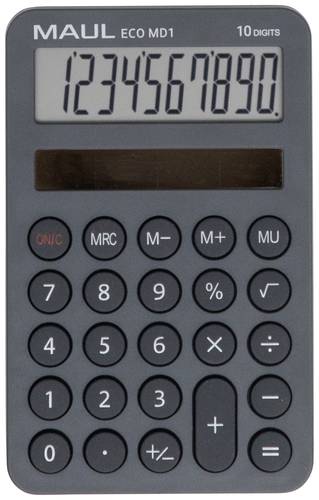 Maul ECO MD 1 Taschenrechner Grau Display (Stellen): 10solarbetrieben (B x H x T) 76 x 120 x 13mm von Maul