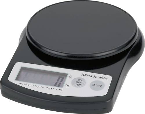 Maul MAULalpha 500G Briefwaage Wägebereich (max.) 0.5kg Ablesbarkeit 0.1g batteriebetrieben Schwarz von Maul