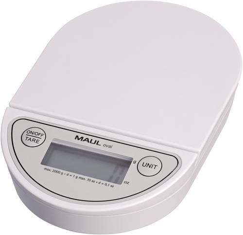 Maul MAULoval Briefwaage Wägebereich (max.) 2kg Ablesbarkeit 1g batteriebetrieben Weiß von Maul