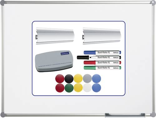 Maul Whiteboard Set Maulpro Komplett-Set (B x H) 120cm x 90cm Weiß kunststoffbeschichtet Hochformat von Maul