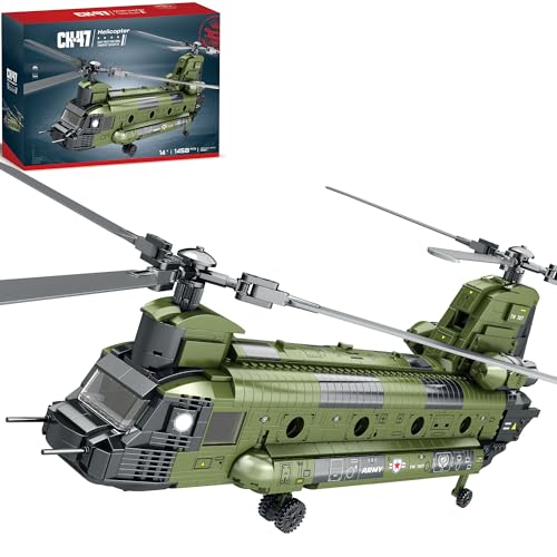 CH-47 Hubschrauber Bausatz, Militärhubschrauber-Spielzeugflugzeug-Modellbausatz, kompatibel mit Lego, ideales Flugzeug-Spielzeuggeschenk für 15+, 1458 PCS von Mavo brix