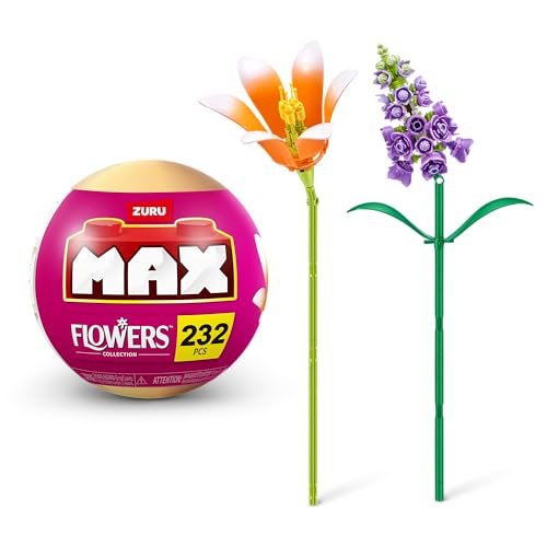 MAX Premium Flowers Building Bricks Collection (up to 243 Pieces, 2 Flowers per Capsule, 10 to Collect). (Lily and SnagDragon, 1 Capsule) von Max Build More