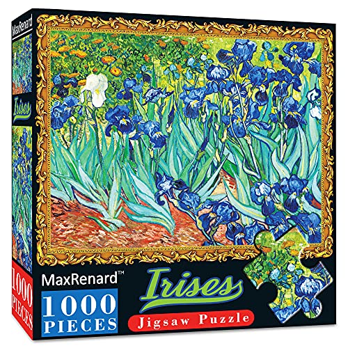 MaxRenard Spiel Puzzle 1000 Teile für Erwachsene Ölgemälde Sammlung Van Gogh Irises Berühmte Kunstwerke Stücke passen perfekt zusammen von MaxRenard