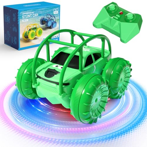 MaxTronic Amphibien Ferngesteuertes Auto, Wiederaufladbares Direktladen 360° Salto wasserdichtes RC Stunt Auto 2.4G 15KM/H 4WD Allrad Geländewagen Spielzeug für Jungen 3-12 Jahre MaxTronic Amphibien Ferngesteuertes Auto, Wiederaufladbares Direktladen 360° Salto wasserdichtes RC Stunt Auto 2.4G 15KM/H 4WD Allrad Geländewagen Spielzeug für Jungen 3-12 Jahre von MaxTronic