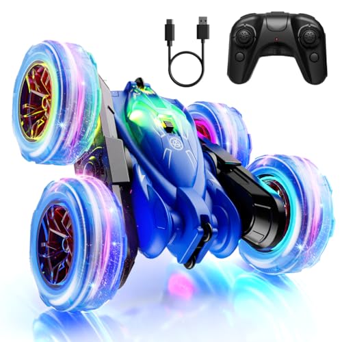 MaxTronic Direktladung Ferngesteuertes Auto mit LED Licht, Coole Stunts mit 360° Drehung, 4WD 2.4G 15KM/h RC Auto, Monstertruck Spielzeugauto Geschenk für Kinder ab 3 Jahren, Junge und Mädchen von MaxTronic