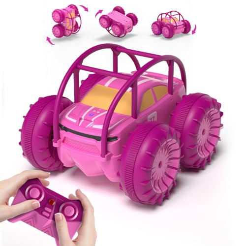 MaxTronic Ferngesteuertes Auto für Mädchen, Direktladung Amphibien Monstertruck mit LED Licht, 4WD Wasserdicht Indoor Outdoor RC Spielzeug Strand Pool,Geschenk für Kinder ab 3 4 5 6 7 8 9 Jahre von MaxTronic