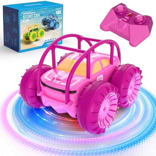 MaxTronic Direktladung Ferngesteuertes Auto mit LED Licht, Rosa Amphibien Wasserdichter RC Stunt Auto 360° Flips, 4WD 15KM/H Offroad 2.4G MonsterTruck Spielzeug Mädche Jungen für Kinder ab 3 Jahren MaxTronic Direktladung Ferngesteuertes Auto mit LED Licht, Rosa Amphibien Wasserdichter RC Stunt Auto 360° Flips, 4WD 15KM/H Offroad 2.4G MonsterTruck Spielzeug Mädche Jungen für Kinder ab 3 Jahren von MaxTronic