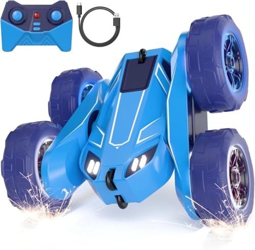 MaxTronic Direktladung RC Ferngesteuertes Auto mit LED, Exklusiv Dual-USB-C-Ladung für Auto & Fernbedienung – 360° Flips, 2.4G 15 km/h 4WD Gummi-Reifen – Vollständig aufladbares Stunt-Auto für Kinder MaxTronic Direktladung RC Ferngesteuertes Auto mit LED, Exklusiv Dual-USB-C-Ladung für Auto & Fernbedienung – 360° Flips, 2.4G 15 km/h 4WD Gummi-Reifen – Vollständig aufladbares Stunt-Auto für Kinder von MaxTronic