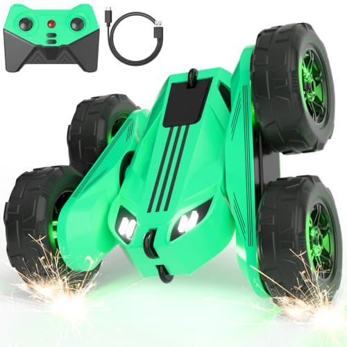 MaxTronic Direktladung RC Ferngesteuertes Auto mit LED, Exklusiv Dual-USB-C-Ladung für Auto & Fernbedienung – 360° Flips, 2.4G 15 km/h 4WD Gummi-Reifen – Vollständig aufladbares Stunt-Auto für Kinder MaxTronic Direktladung RC Ferngesteuertes Auto mit LED, Exklusiv Dual-USB-C-Ladung für Auto & Fernbedienung – 360° Flips, 2.4G 15 km/h 4WD Gummi-Reifen – Vollständig aufladbares Stunt-Auto für Kinder von MaxTronic