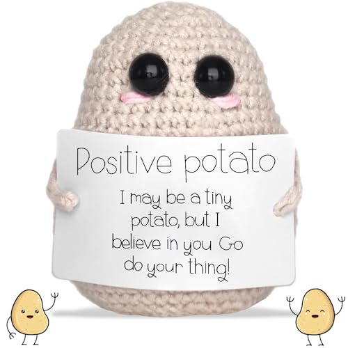 Maxee Positive Potato Pocket Hug Plush, Creative Knitted Wool Potato Doll, Geschenke für Frauen Freund, Mutmacher Geschenk, Geburtstagsgeschenk, Christmas Decoration Gift, Geschenke für Patienten von Maxee