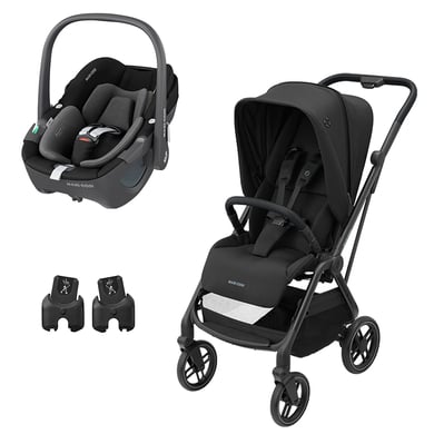 MAXI COSI Kinderwagen Set Leona 2 Essential Black & MAXI COSI Babyschale Pebble 360 Essential Black von Maxi Cosi