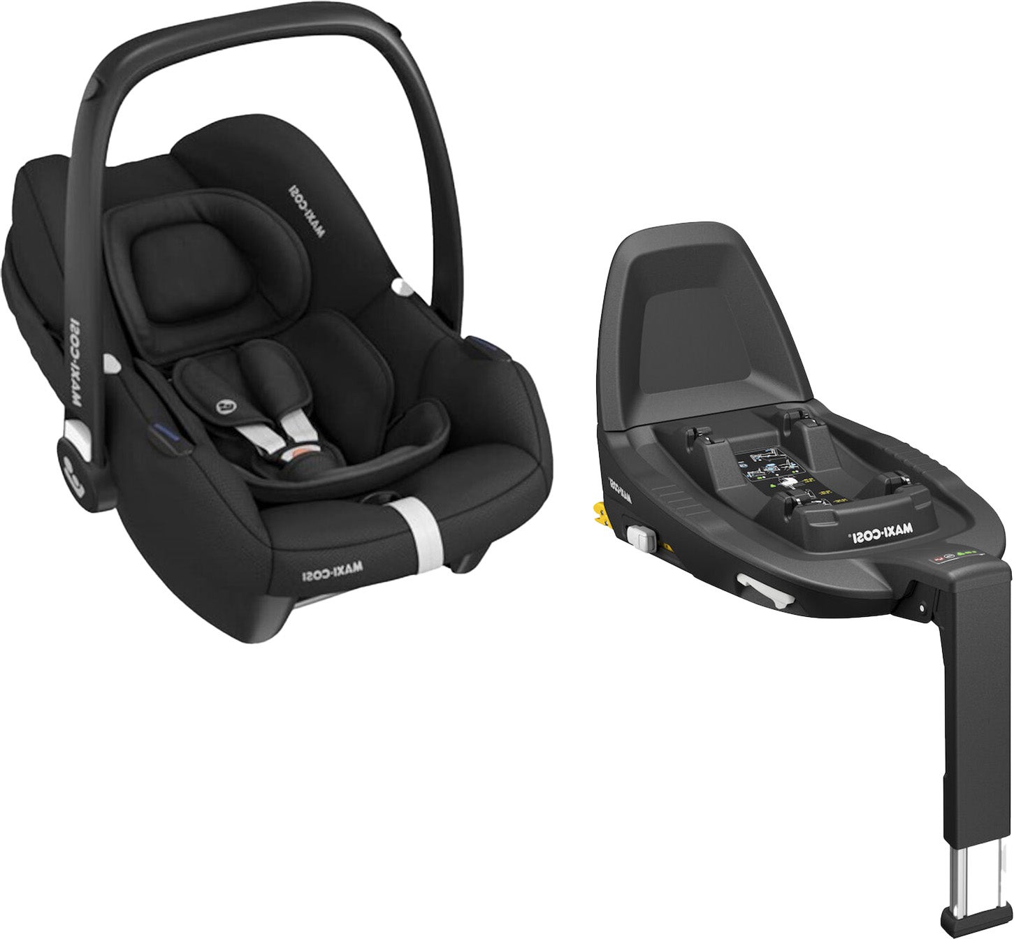 Maxi-Cosi Cabriofix I-Size Babyschale inkl. FamilyFix 3 Basis, Essential Black von Maxi-Cosi