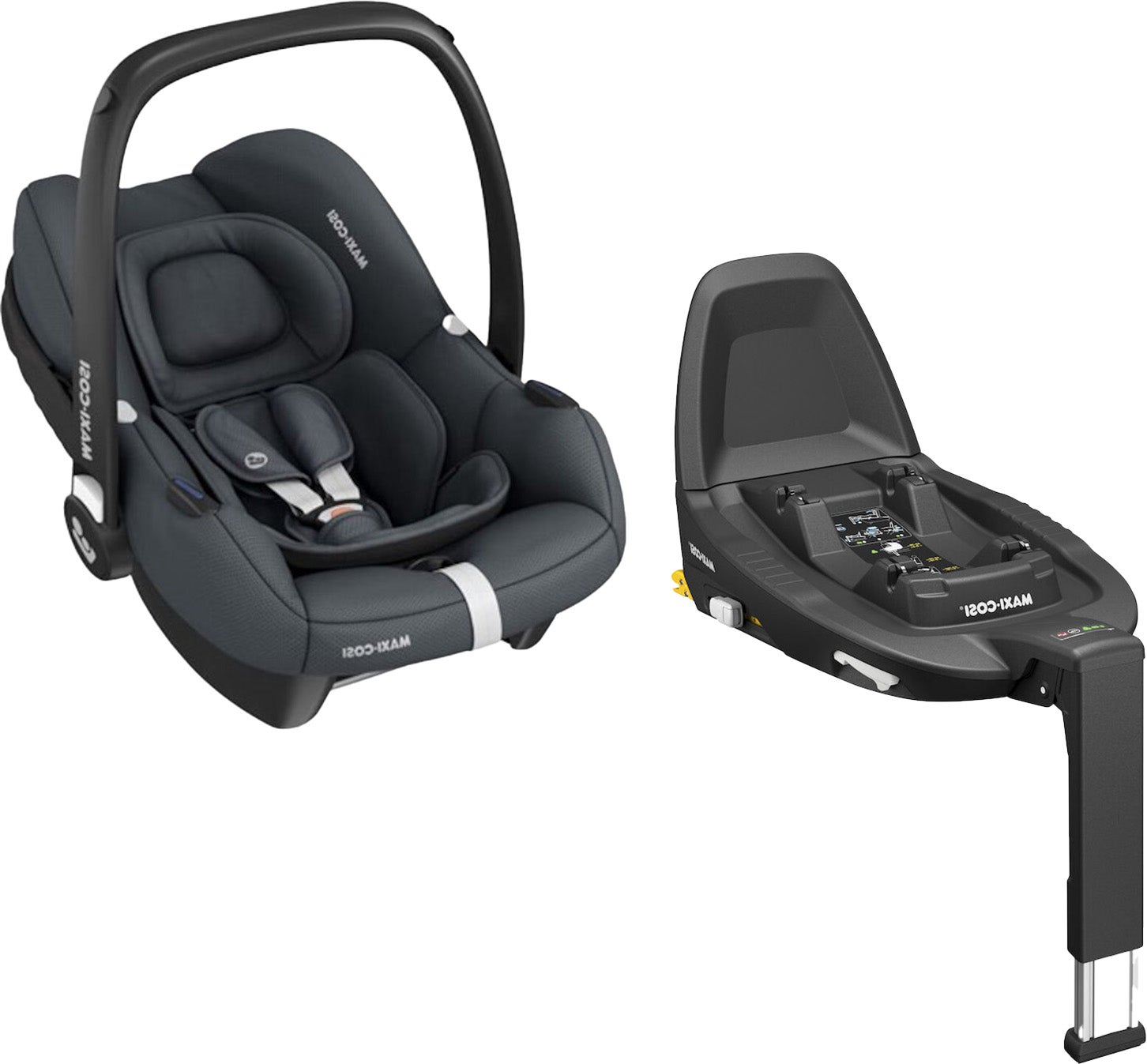 Maxi-Cosi Cabriofix I-Size Babyschale inkl. FamilyFix 3 Basis, Essential Graphite von Maxi-Cosi