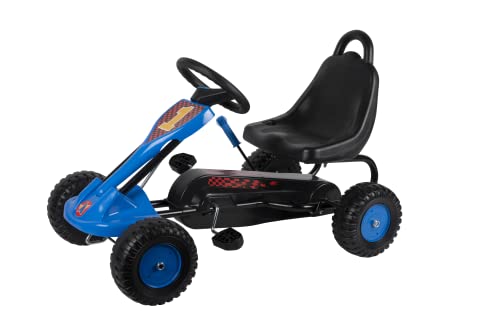 MaxiMondo Gokart - Stahl - Einstellbar - Handbremse - Max 35 Kilo - Blau/Schwarz von MaxiMondo