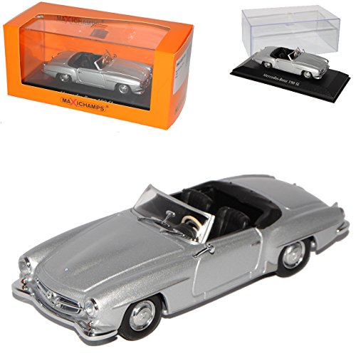 Mercedes-B 190SL Cabrio Silber W121 1955-1963 1/43 Minichamps Maxichamps Modell Auto mit individiuellem Wunschkennzeichen von Maxichamps Minichamps