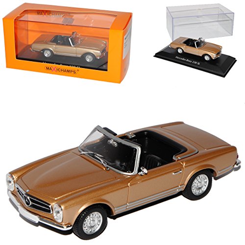 Mercedes-Benz 230SL Pagode Roadster Gold Silber W113 1963-1971 1/43 Minichamps Maxichamps Modell Auto von Maxichamps Minichamps