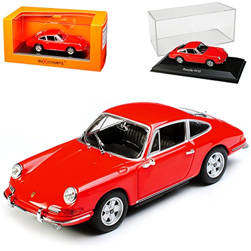 Porsche 911 S Coupe Urmodell Orange Rot 1963-1973 1/43 Minichamps Maxichamps Modell Auto mit individiuellem Wunschkennzeichen von Maxichamps Minichamps