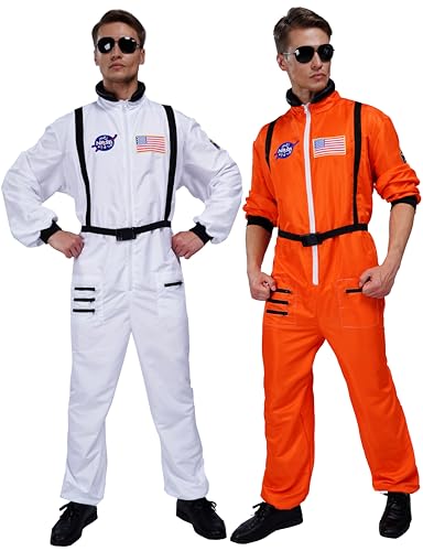 Maxim Party Supplies Astronauten-Kostüm für Erwachsene mit gestickten Aufnähern und Taschen - Orange - X-Large von Maxim Party Supplies