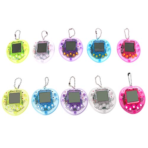 Maxtonser Electronic Pet Game Machine Transparent Peach Heart Shape Virtual Pet Puzzle Game Keychain Birthday Gift for Kids,Electronic Game Mach von Maxtonser