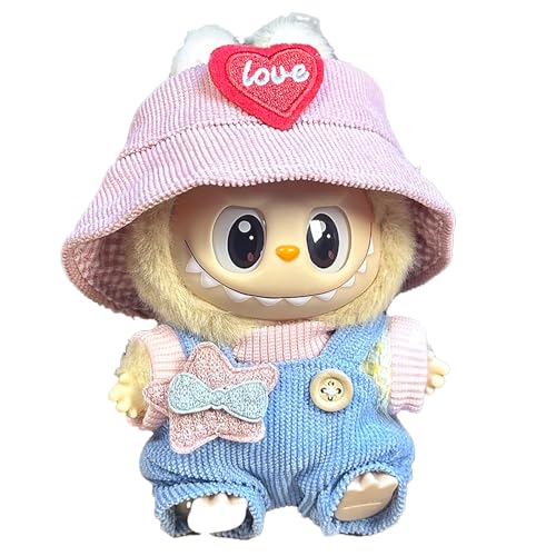 May Huang Bekleidung für 17cm Labubu Plüsch, Kuscheltier Kleidung Outfit nur Bekleidungs zubehör für 17cm Labubu Plush Pullover Hoodie Bekleidung DIY Kinder Geschenke (F) von May Huang