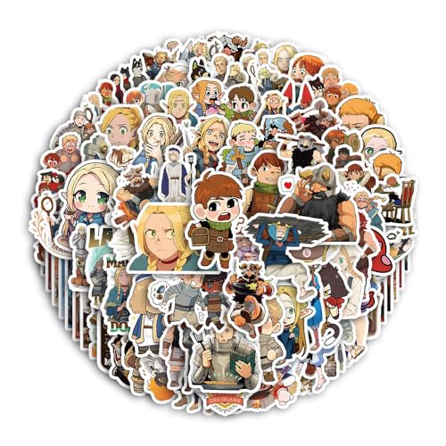 100 Delicious Dungeon Meshi Aufkleber wasserdichte Graffiti Stickers, Anime Dungeon Meshi DIY Gepäck Kühlschrank Laptop Skateboard Aufkleber Personalisierte Kombination Nicht Wiederholt, Mehrfarbig von MayDee