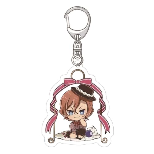 Bungo Stray Dogs Manga Schlüsselanhänger Dazai Akutagawa Anime Chibi Figur Anhänger Acryl Schlüsselanhänger Für Fans Sammlung 6cm Keychain (C) von MayDee