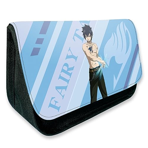 Fairy Tail Federmäppchen, Cartoon Anime Große Kapazität Leinwand Zip Schreibwaren Fall Geschenke Für Männer Und Frauen (B) von MayDee