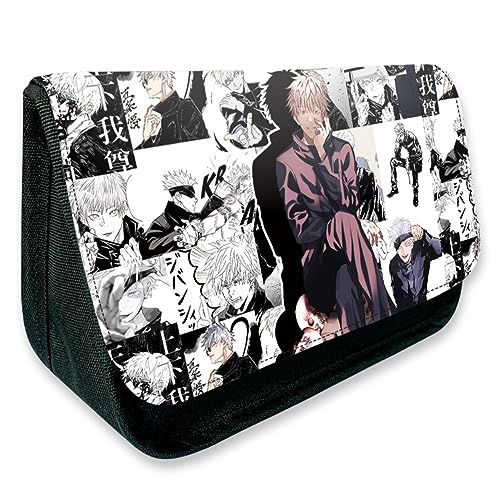 MayDee Jujutsu gojo Kaise Anime Peripherie Zipper Flap Federtasche, Full Colour Gedruckt Federmäppchen Schulbedarf (C) von MayDee